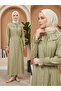 Collar Tunnel Dress-Khaki - 3