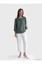 Vizyon New Season Green Tie Collar Patterned Blouse - 2