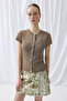 Linen Short Sleeve Knitwear Cardigan - Brown