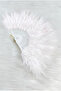 Large Size White Feathered Bridal Fan, Wedding Henna Bridesmaid Bride Circumcision Gift, 1 Piece 30X50Cm - 2