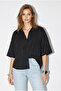 Women's short sleeve lyocell shirt-black - 3