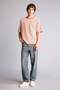 100% Cotton Boxy Fit Striped Orange T-Shirt G4261Ax26Sm - 2