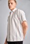 100% Cotton Striped Short Sleeve Ecru Shirt G4151Ax26Sm