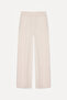 Women's Ecru Straight Fit Linen Trousers