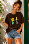 Sun and Moon Character Printed Unisex Oversize T-Shirt – Cotton Crew Neck Casual T-Shirt