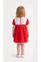 Lace Detailed Scallop Collar Red Cotton Girls' Casual Dress - 2