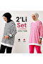 Women's Set of 2 Oversized Striped Two-Thread Hijab Sports Tunics
