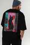 For the Love of Cats 56 Cats Printed Black Oversize T-Shirt 100% Cotton Unisex Cat Lover Premium Design - 8