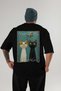 For the Love of Cats 79 Cats Printed Black Oversize T-Shirt 100% Cotton Unisex Cat Lover Premium Design - 2