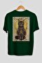 97 Cats for Cat Lovers Printed Green Oversize T-Shirt 100% Cotton Unisex Cat Lover Premium Design