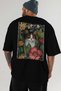 For the Love of Cats 6 Cats Printed Black Oversize T-Shirt 100% Cotton Unisex Cat Lover Premium Design - 6