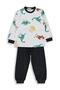 Dinosaur Printed Pajama Set for 2-5 Years Old - Gray