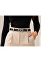 Women's Thin Belt Double Ring Buckle Black Belt Gold/Silver Buckle Daily and Classic Use - 2
