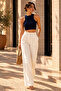 Women's Indigo Ribbed Crop Tank Top - 2