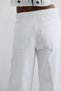 High Waist Wide Leg Denim Ecru Trousers - 4