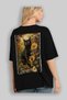 For the Love of Cats 89 Cats Printed Black Oversize T-Shirt 100% Cotton Unisex Cat Lover Premium Design - 4