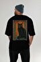 95 Cats for Cat Lovers Printed Black Oversize T-Shirt 100% Cotton Unisex Cat Lover Premium Design - 5