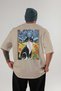 For the Love of Cats 78 Cat Printed Beige Oversize T-Shirt 100% Cotton Unisex Cat Lover Premium Design - 2