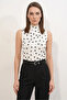 Women's Turtleneck Polka Dot White Bodysuit
