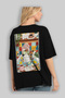 For the Love of Cats 57 Cats Printed Black Oversize T-Shirt 100% Cotton Unisex Cat Lover Premium Design - 4
