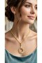 Milky Way Cut Drop Stone Gold Color Plated Necklace