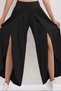 New Season Women's High Waist Elastic Front Cross Detailed Sandy Trousers - 2