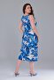 Women's Blue and White Abstract Pattern Strappy Plus Size Dress - 6