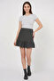 Women's Ruffled Hem Anthracite Skirt - 4