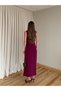 Burgundy Gold Buckle Long Dress - 8191 - 7