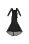 Bianca Nera Black Rhinestone Long Sleeve Evening Gown