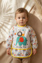 3-Pack Liquid-Proof Long-Sleeved Baby Food Bibs - Blw Compatible, Stain-Proof, with Crumb Pocket for Supplementary Food - 6