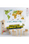 Animal World Map with Static Cling Feature Transparent – 98X140 cm (Model-3)