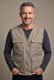 Baba Men's V-Neck Earth Color Multi-Pocket Zippered Hunting Vest