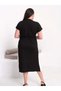 Women's Black and White Belt Detailed Combed Cotton Stylish Dress - 4