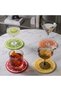4 Pieces of Fruit Slice Coasters 8 cm Plastic |   Decorative Colorful Mug and Drink Coaster - 4