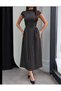 Short-Sleeved Polka Dot Waist-Tie Detailed Design Brand Equivalent Stylish Comfortable Fitted Waist Wide Bell-Bottomed Skirt Pininterest Dress - 3