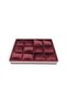 12-Piece Watch Tray Watch Organizer Burgundy Bordo Padded Silver Patterned - 2