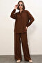 Women's Textured Brown Suit - 3