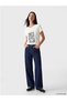 New Season White Crew Neck Printed Women's T-Shirt - 6