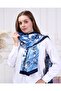 Women's Scarf Blue Color Patterned 70X160 cm Soft Textured Shoulder Shawl - 2