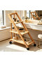 2&3 Tier Z-Shaped Bamboo Serving Cart with Lockable Wheels, Foldable Mobile Side Table, Multipurpose Utility Trolley for Arabic Tea, Restaurant, Hotel & UAE Home Decor - 6