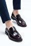 Men's Genuine Leather Claret Red Classic Shoes - 4