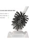 toilet brush with holder compact round design comfortable toilet brush and holder set handle - easy to store - 4