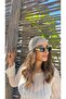 Kep009 Hand Knitted Net Cap with Bead Detail - 6