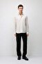 Stone Linen Blend Relax Fit Men's Shirt - 3