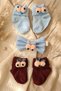 Merry Bells 3-Piece Baby Gift Set - Burgundy and Blue Bow Socks & Bow Combination - Newborn and Baby