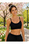 2-Piece Sports String Strap Ribbed Women's Removable Padded Bra 2-Pack - Black - Gray - 6