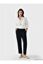 Black Elastic Waist Carrot Cut Women's Trousers - 8