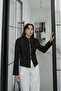 سترة نابليون بتفاصيل أزرار ذهبية سوداء - 2