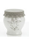 Solecasa White Ceramic Honey Jar with Floral Design & Grey Silicone Lid | 300 ml